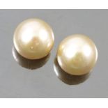 A collection of ear studs, mainly cultured pearls,