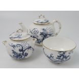 A Royal Worcester tea pot, sugar bowl and covered sugar box,