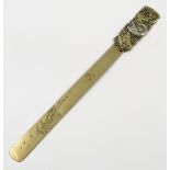 A Japanese brass letter opener,