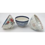 A group of 18th/19th century English porcelain tea bowls, to include Derby, Worcester, Caughley,