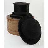 A Lincoln Bennett & Co London black silk top hat, in cardboard case,