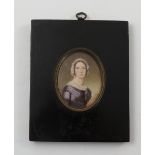 R A Pauling, oval portrait miniature painted on ivory, Eliza, first wife of the late Edward Grove,