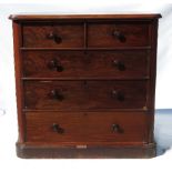 A 19th century mahogany chest, of two short drawers over three long drawers,