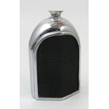 A chrome Bentley grille decanter, by Ruddspeed Ltd.