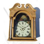 A pine long case clock,