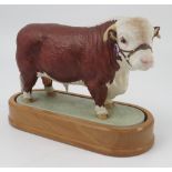A Royal Worcester limited edition model, Hereford Bull,