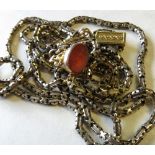 A Victorian 15ct fancy link box guard chain, length 56ins,