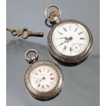 A Swiss open faced pocket watch, with niello decoration,