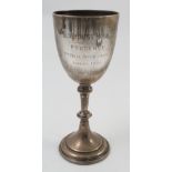 A silver trophy cup, with presentation inscription for the Holderness Hounds, London 1895,