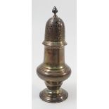 A silver sugar caster, of traditional form, London 1907,