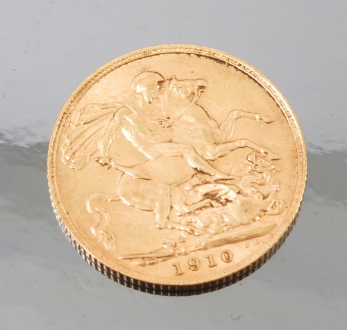 A 1910 gold sovereign