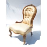 A 19th century showwood grandmothers chair,