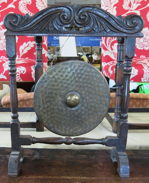 An oak framed gong,