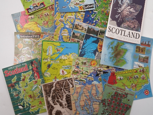 A quantity of postcards, topographical views to include France, European maps, Wales, Merseyside,