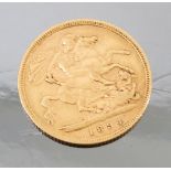 An 1894 gold half sovereign
