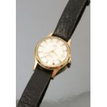 A gentleman's 1950's Jagu automatic wristwatch, the white dial with a textured centre,