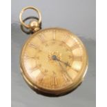 A Victorian 18ct gold open faced pocket watch, by Robert Roskell of Liverpool, Chester 1855,