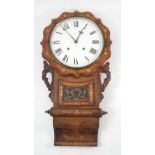 A 19th century mahogany cased drop dial wall clock,