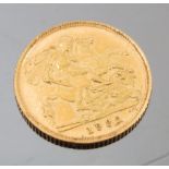 A 1982 gold half sovereign