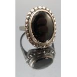 A single stone ring, together with a Siamese silver niello brooch, other jewellery,