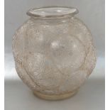 An R Lalique clear glass vase, in the Tortues pattern, height 11ins Condition report: chip to inside