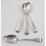 A set of three Georgian silver serving spoons, London 1817, weight 5oz,