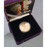 A 2002 Golden Jubilee gold proof five pound coin, no.