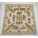 A Hermes Paris silk scarf, titled 'Chansons de France',