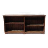 A mahogany dwarf bookcase, of two division form, fitted with adjustable shelves,