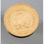 A 1979 gold Russian 10 Rouble coin