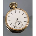 An 18ct gold open faced pocket watch, Birmingham 1893,