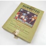 Subbuteo table soccer, Continental Club edition, with cloth, players, fence, replica F.