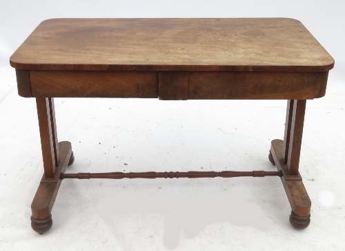 A 19th century mahogany writing table, fitted two frieze drawers,