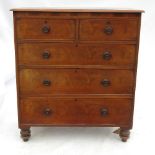 A 19th century mahogany chest, fitted two short drawers over three long drawers,