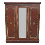 A 19th century faux amboyna wardrobe,