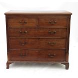 A 19th century mahogany chest, fitted two short drawers over three long drawers,