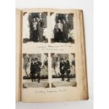 A 1930's vellum covered photograph album, of the Gandolfi family from Malvern,