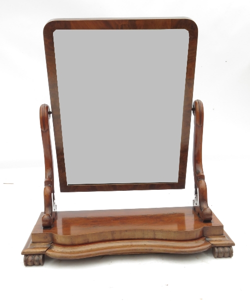 A 19th century mahogany swing frame toilet mirror,