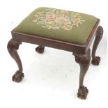 A Georgian design mahogany footstool,