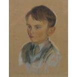 Brett, watercolour portrait of young boy, 17ins x 12.