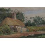 J Somerscales, two watercolours, rural landscapes, 9.5ins x 13.