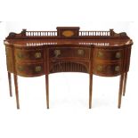 A 19th century double bow inverted break front mahogany sideboard,