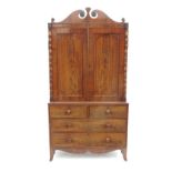 A late 19th century Georgian mahogany linen press,