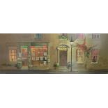 Deborah Jones, oil on board, R Cradle, view of shop front,