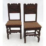 Six oak dining chairs,