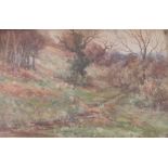 Frederick J Kerr, watercolour, early Spring, signed and dated 1910, 7ins x 10.