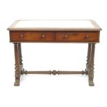 A 19th century oak centre table, fitted two frieze drawers,