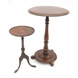 A 19th century mahogany occasional table, raised on a turned column with circular base,