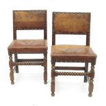 A set of four Cromwellian style dining chairs,