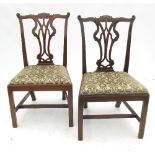 A harlequin set of twelve mahogany dining chairs, in the Chippendale style,